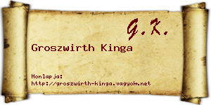Groszwirth Kinga névjegykártya